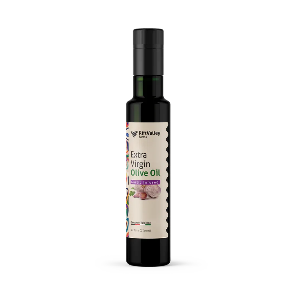Rift Valley Farms, extra natives Olivenl Knoblauch aus Palstina Rift Valley Farms, extra natives Olivenl Knoblauch aus Palstina