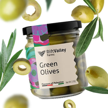 "Grüne Oliven aus Palästina\t"