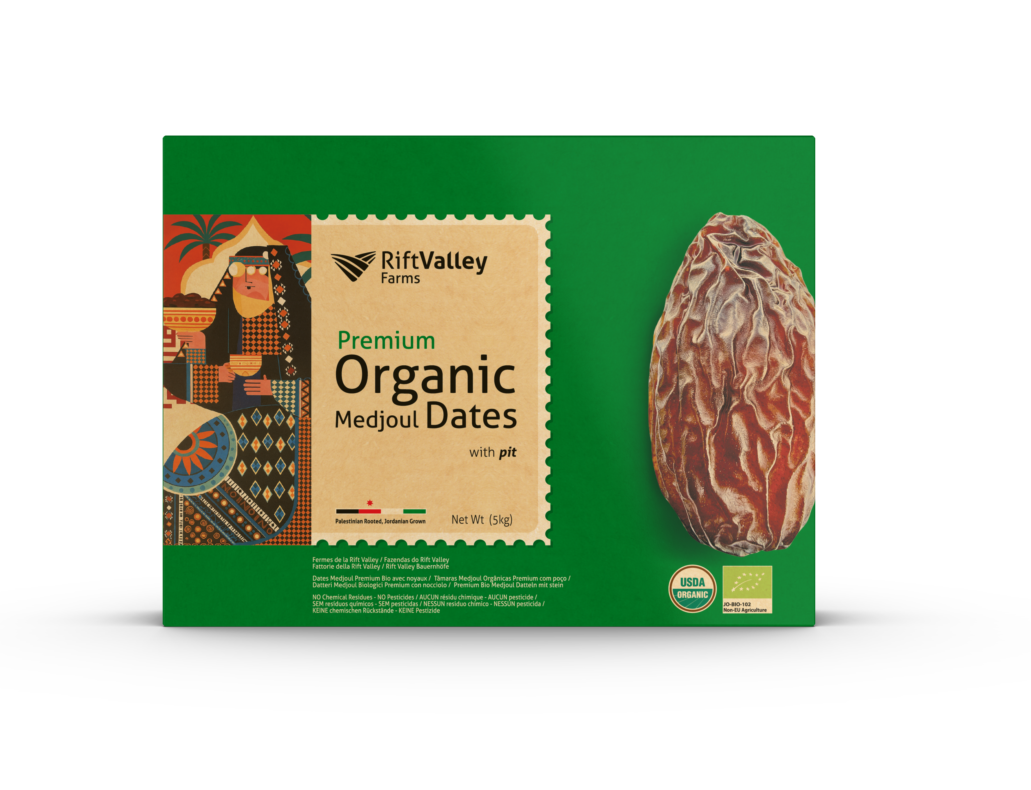 Bio Medjool Premium Datteln aus Jordanien 5KG - Rift Valley Farms - Ernte 25/26