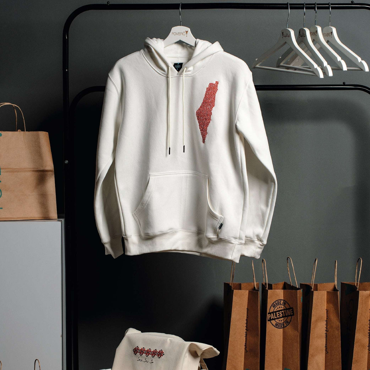Hoodie - Palestine Map Maze Hoodie Fovero-designs
