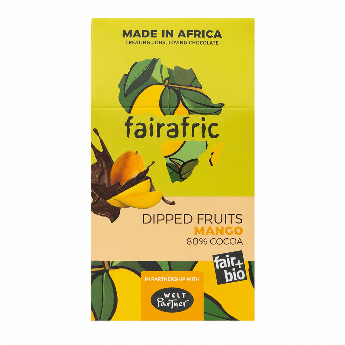 fairafric Dipped Fruits Mango, bio & vegan – 100 g Schokoladen-Snack fairafric