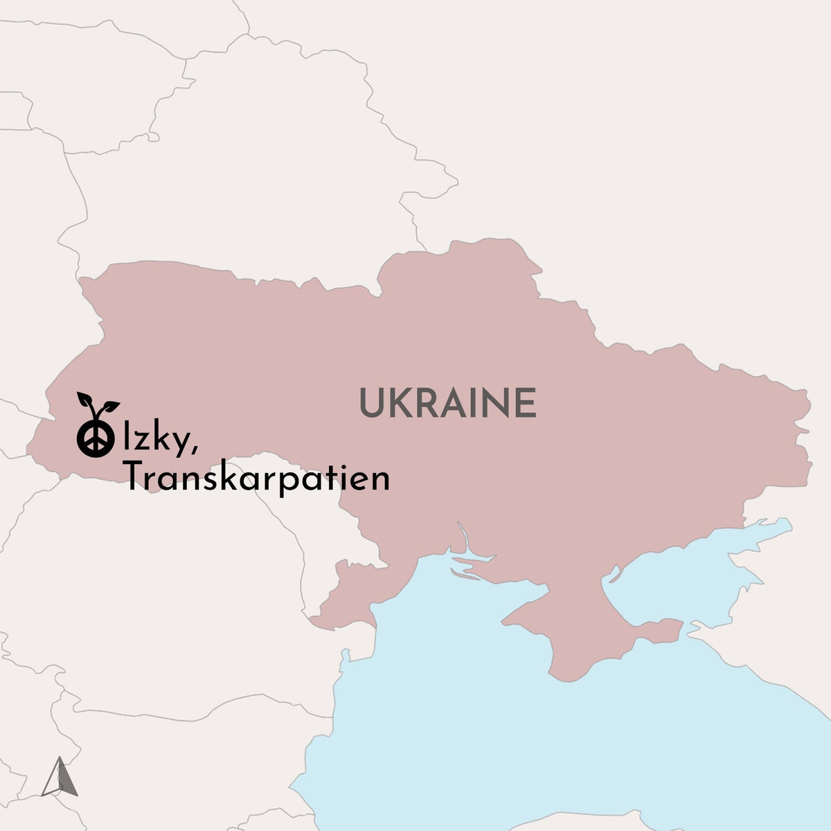 Herkunftskarte des Ivan Chai aus Izky in den ukrainischen Karpaten