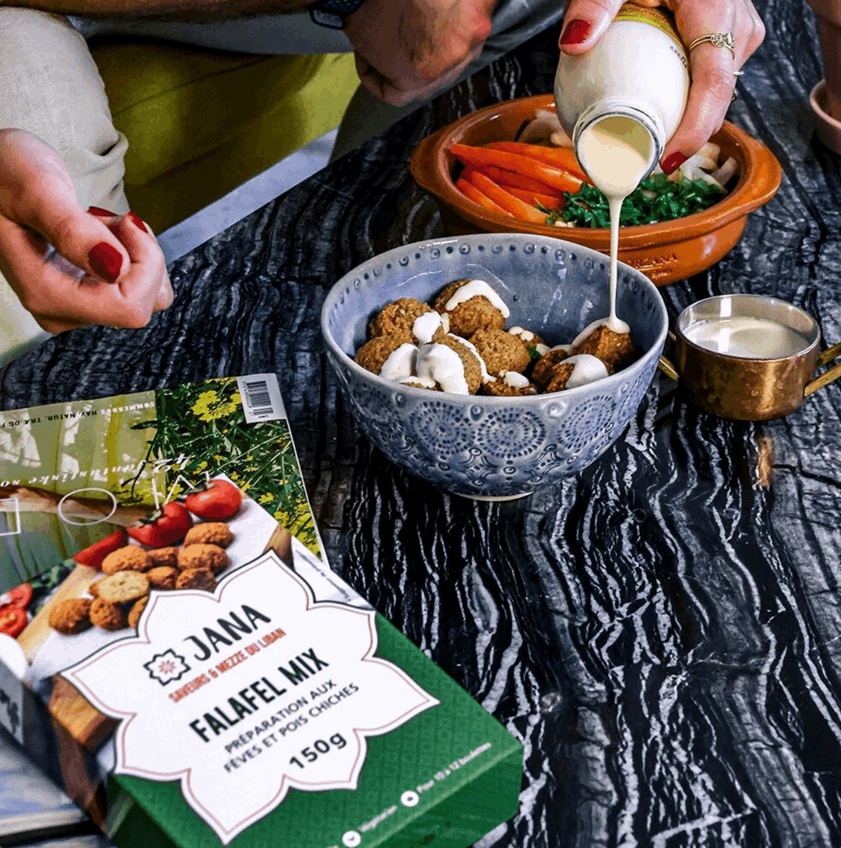 JANA Mezzé – Falafel Mix – Zubereitung mit Saubohnen und Kichererbsen – 150g – Fertigmischung Fertigmischung Nabali Fairkost