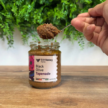 Schwarze Oliven Tapenade aus Palästina 200G, Rift Valley Farms Tapenade Rift Valley Farms