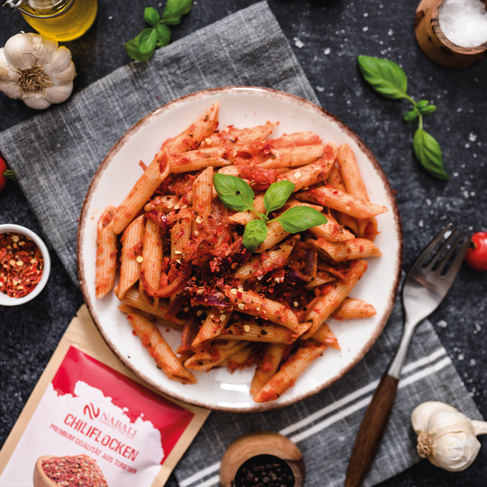 Aromatisch-scharfe Chiliflocken für intensive Würze in Ihren Gerichten. Ideal zum Verfeinern von Suppen, Saucen, Pasta und Grillgerichten. Reich an Capsaicin, verleihen sie Ihren Speisen eine pikante Note und fördern den Stoffwechsel."