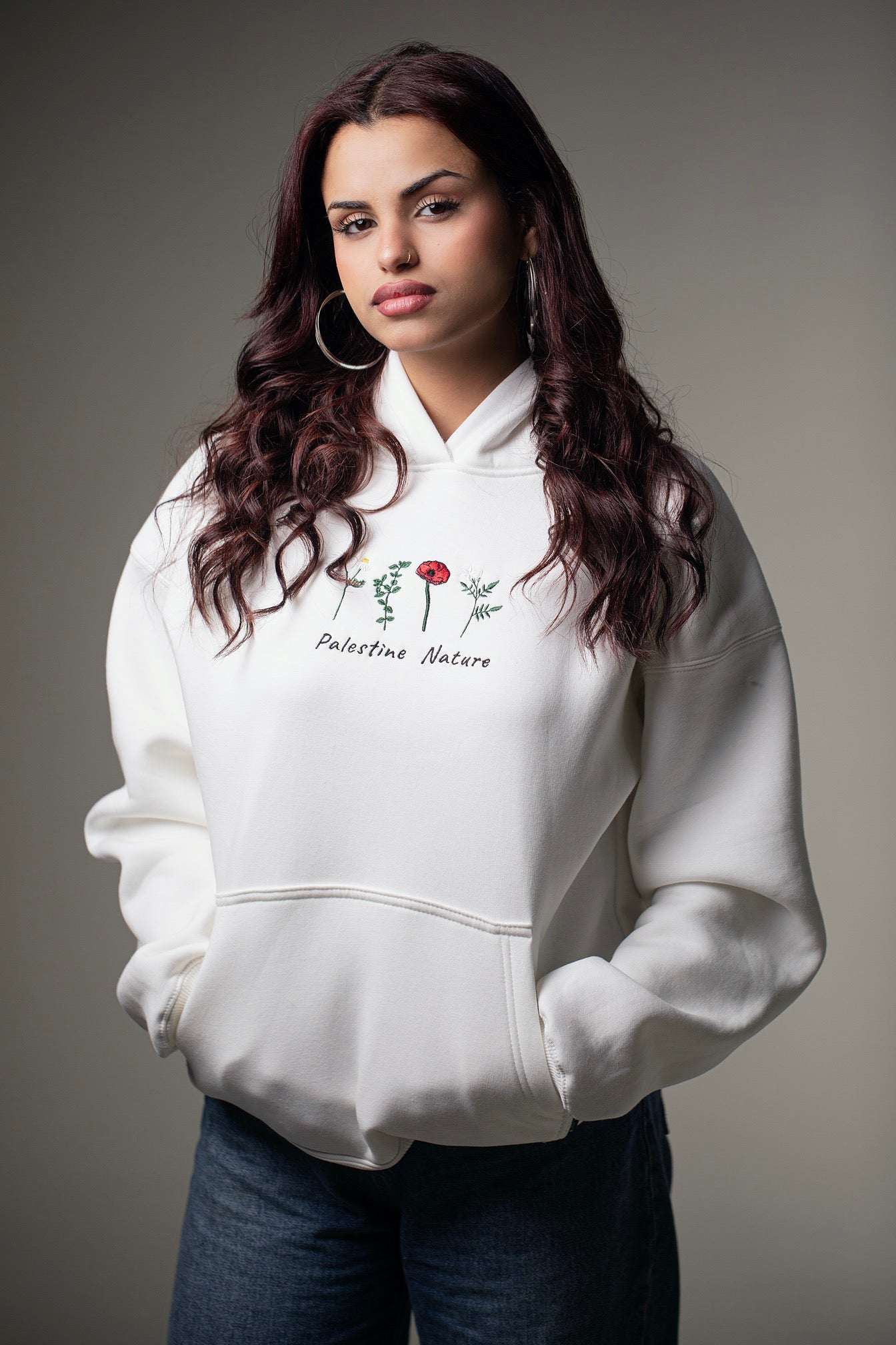 Hoodie - Palestine Nature Earth Hoodie Fovero-designs 0-XXS Off-white