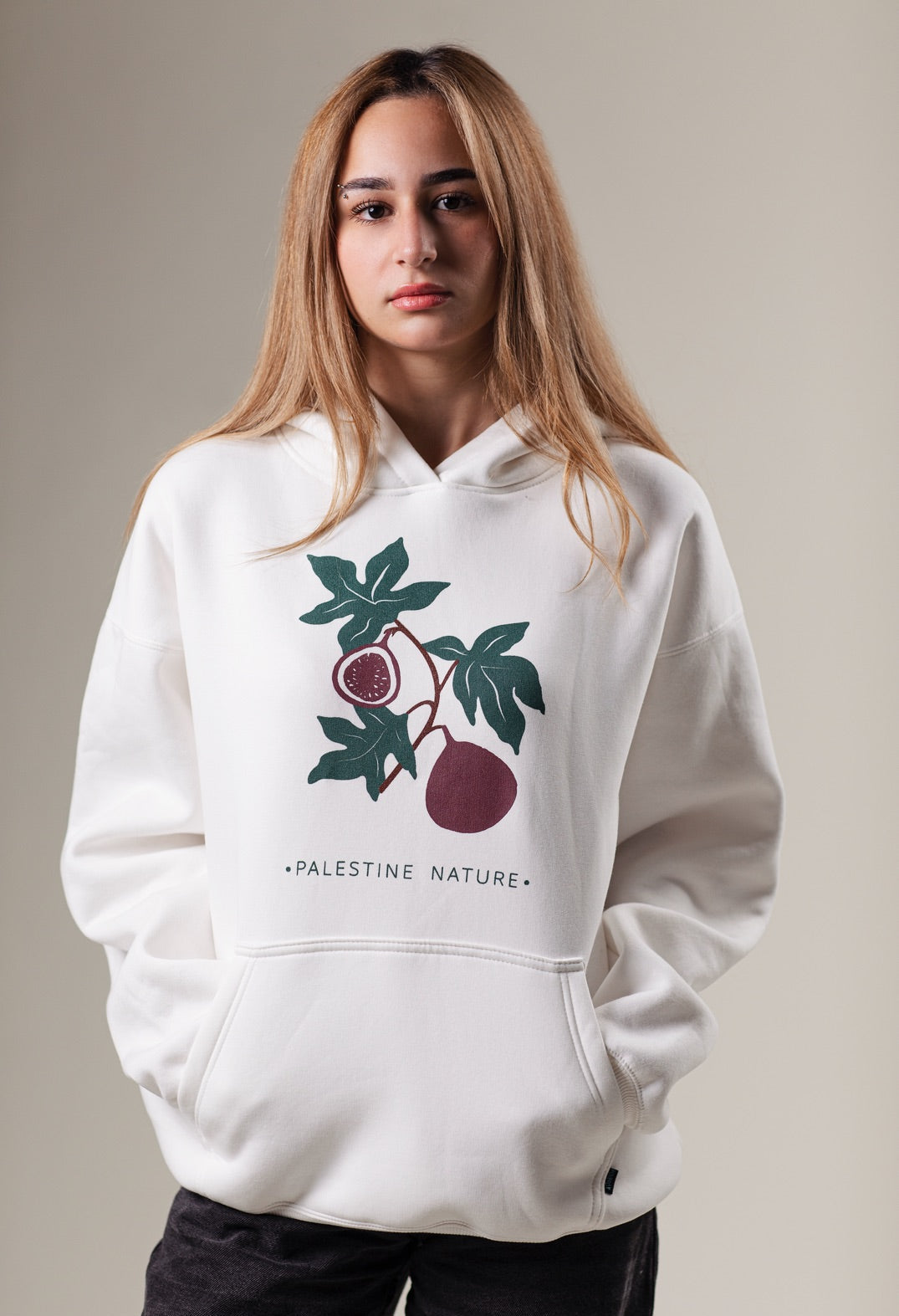 Hoodie - Palestine Nature Fig Hoodie Fovero-designs 0-XXS off-white unisex