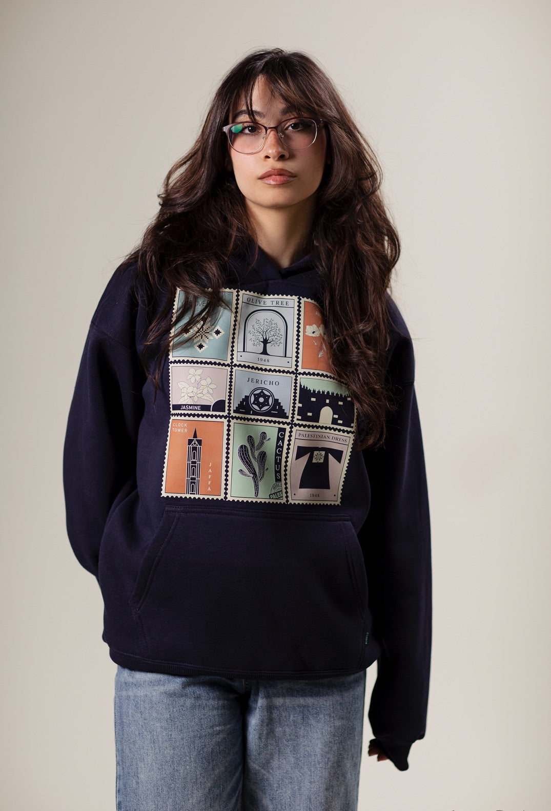 Hoodie - Stamps Hoodie Fovero-designs 0-xxs blue unisex