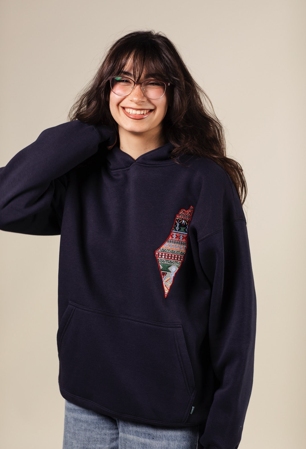 Hoodie - Palestine Map Embroidery