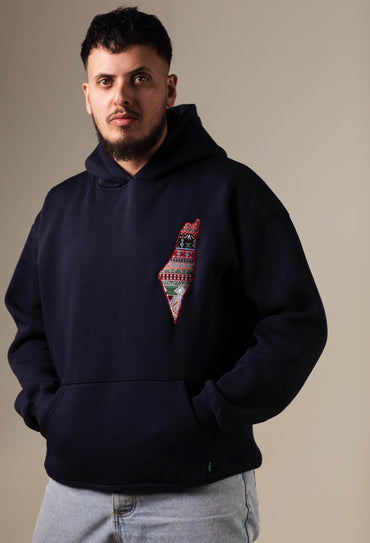 Hoodie - Palestine Map Embroidery