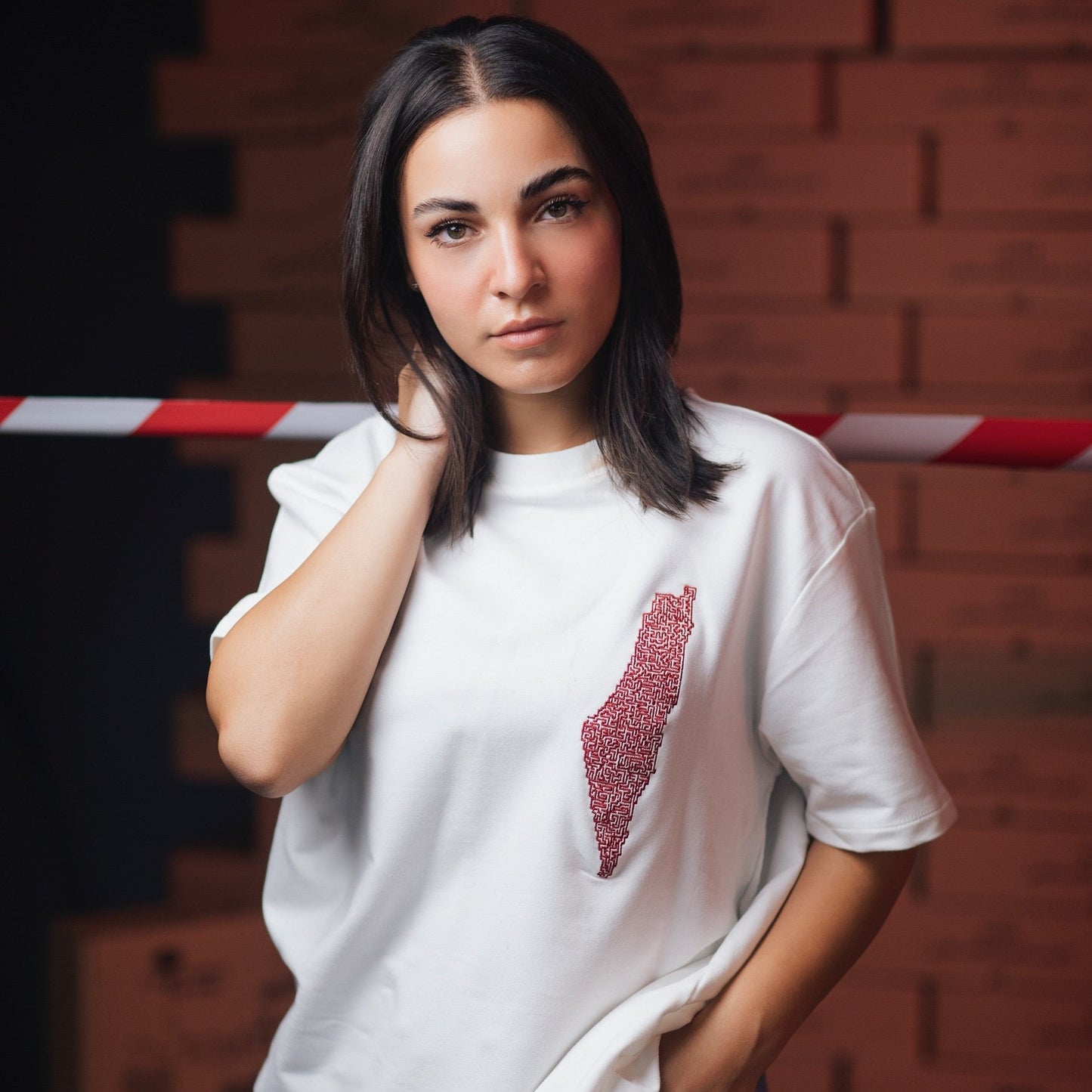 Oversized T-shirt - Palestine Map Maze