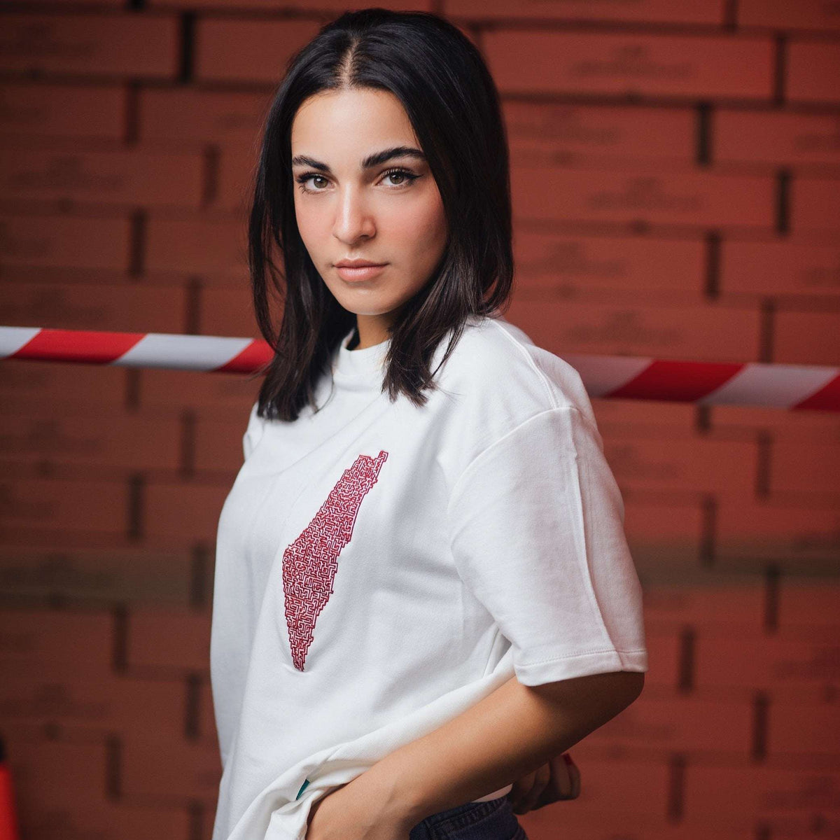 Oversized T-shirt - Palestine Map Maze T-shirt Fovero-designs