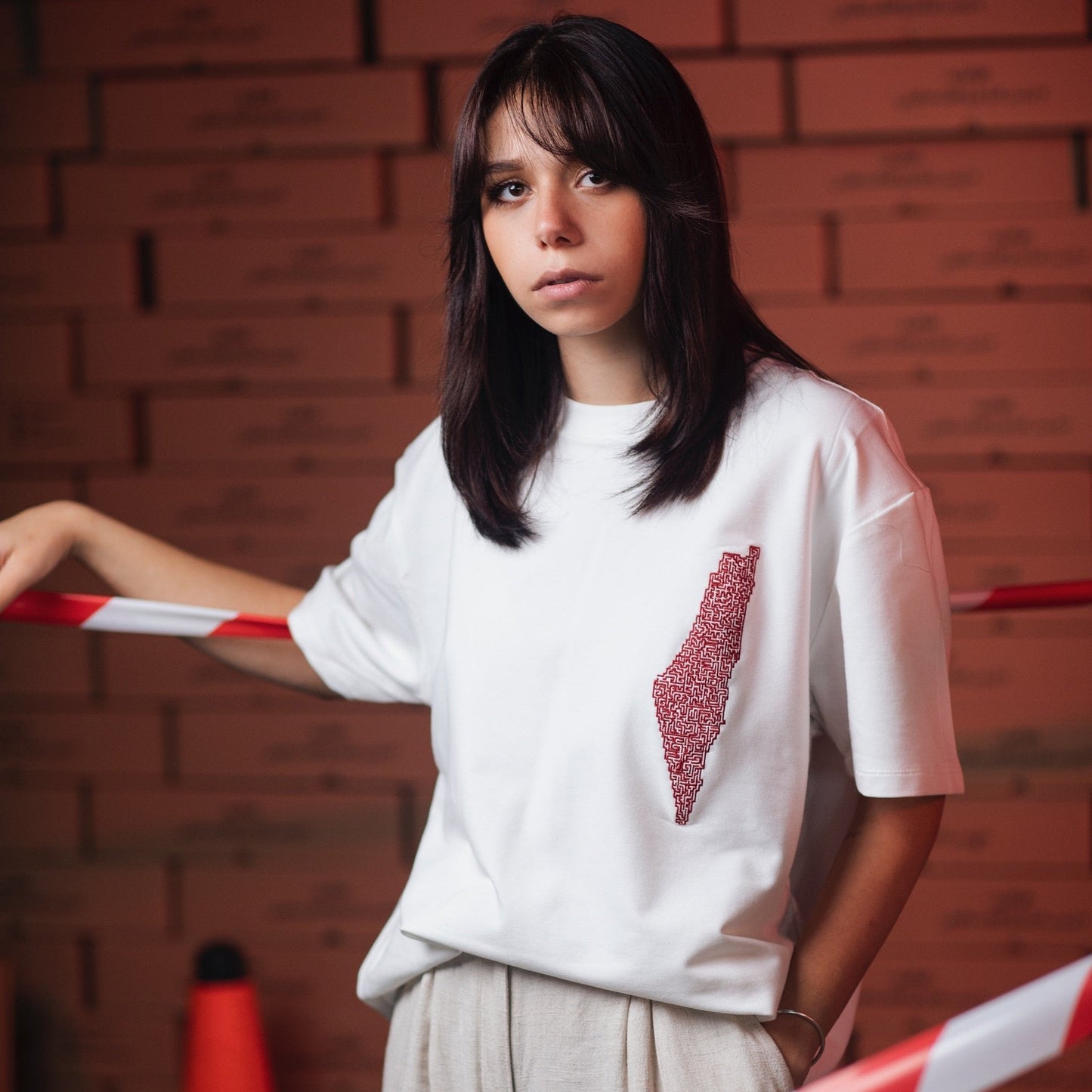 Oversized T-shirt - Palestine Map Maze