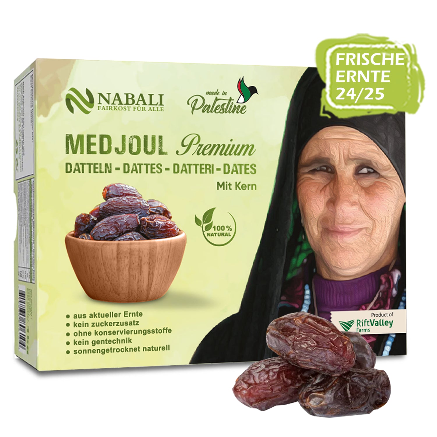 "Nabali Fairkost Premium Medjool Datteln Jumbo kaufen aus Palästina\t"