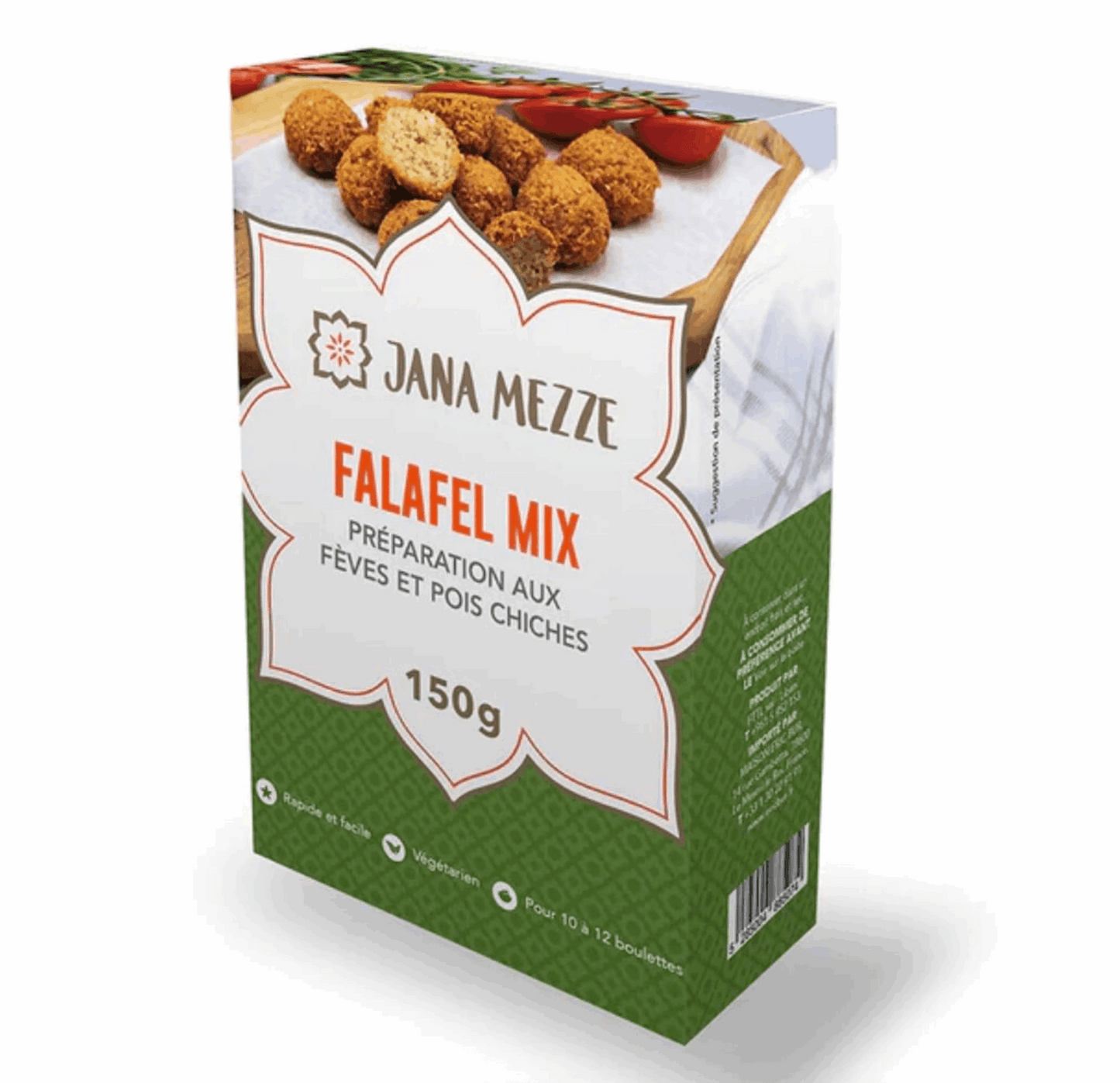 JANA Mezzé – Falafel Mix – Zubereitung mit Saubohnen und Kichererbsen – 150g – Fertigmischung Nabali Fairkost