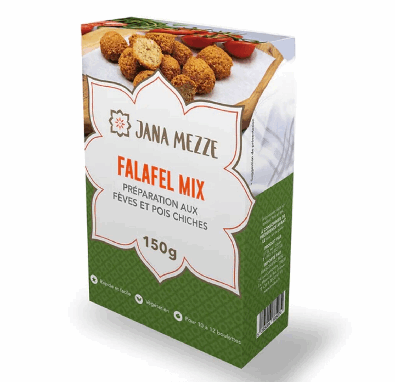 JANA Mezzé – Falafel Mix – Zubereitung mit Saubohnen und Kichererbsen – 150g – Fertigmischung