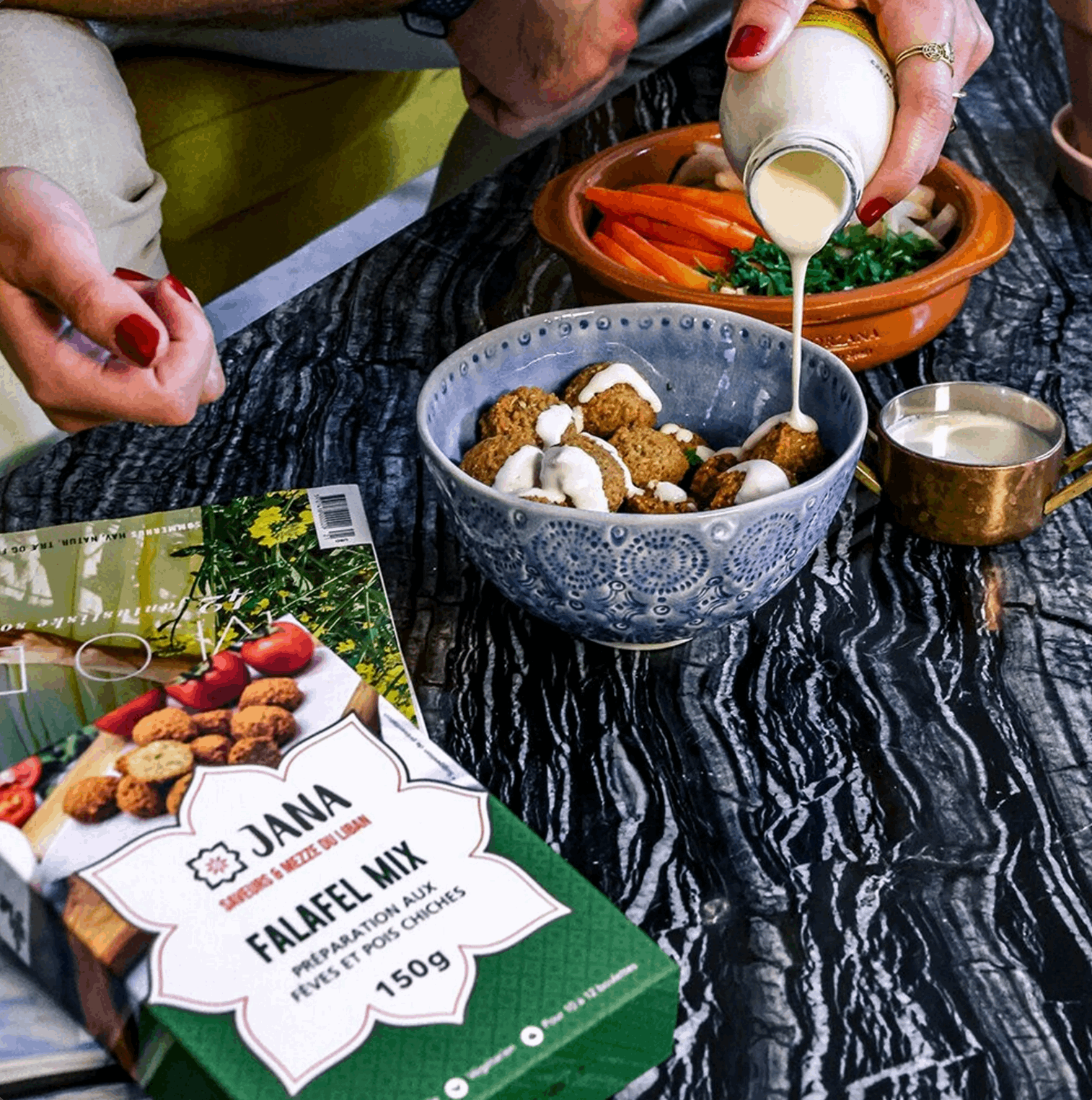 JANA Mezzé – Falafel Mix – Zubereitung mit Saubohnen und Kichererbsen – 150g – Fertigmischung Nabali Fairkost