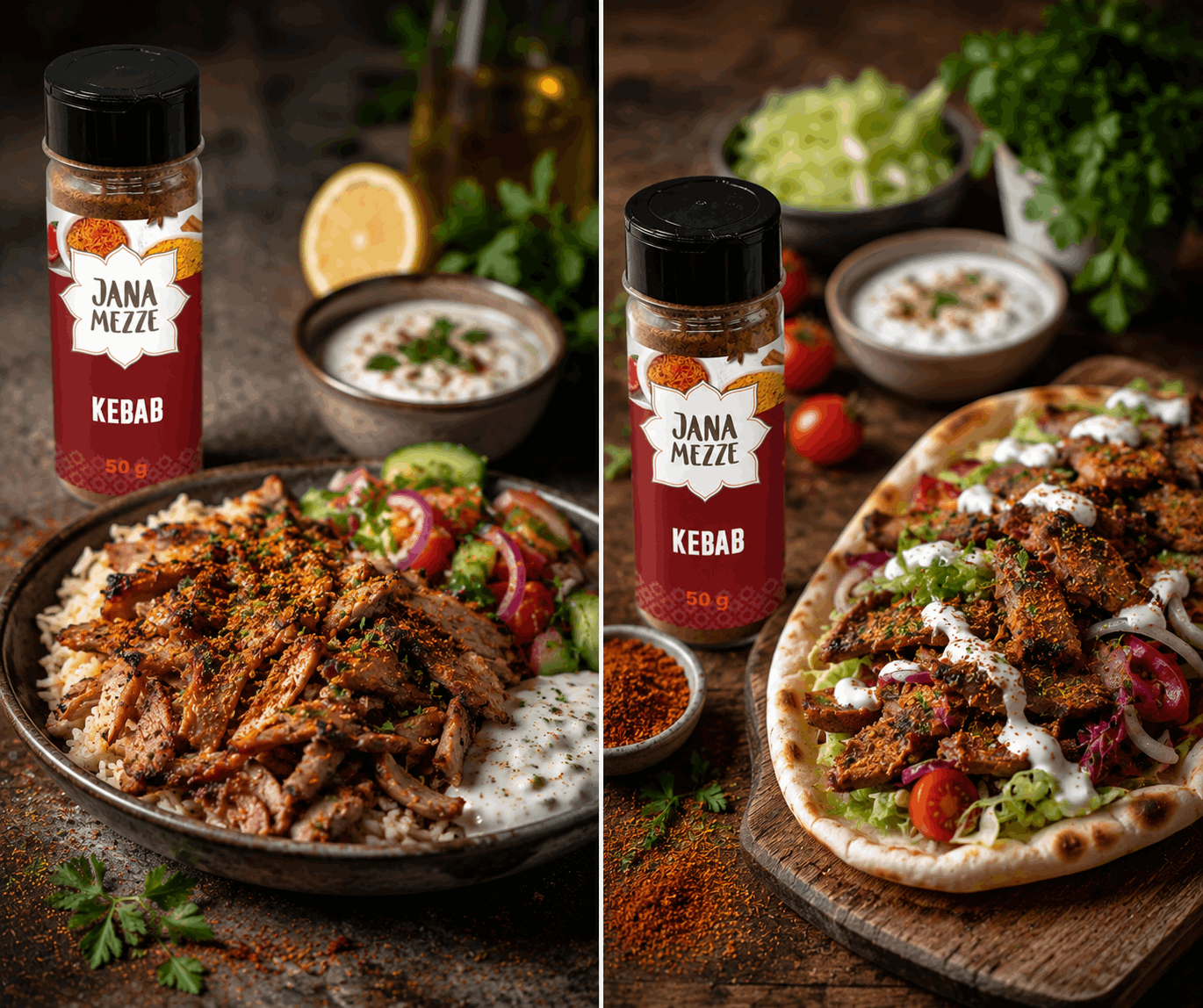 JANA Mezze – Kebab – Gewürzmischung – 50 g – Streudeckel Nabali Fairkost