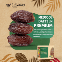 Superfood Bio Medjool Premium Datteln aus Palästina - Large Rift Valley Farms - Ernte 25/26 Rift Valley Farms