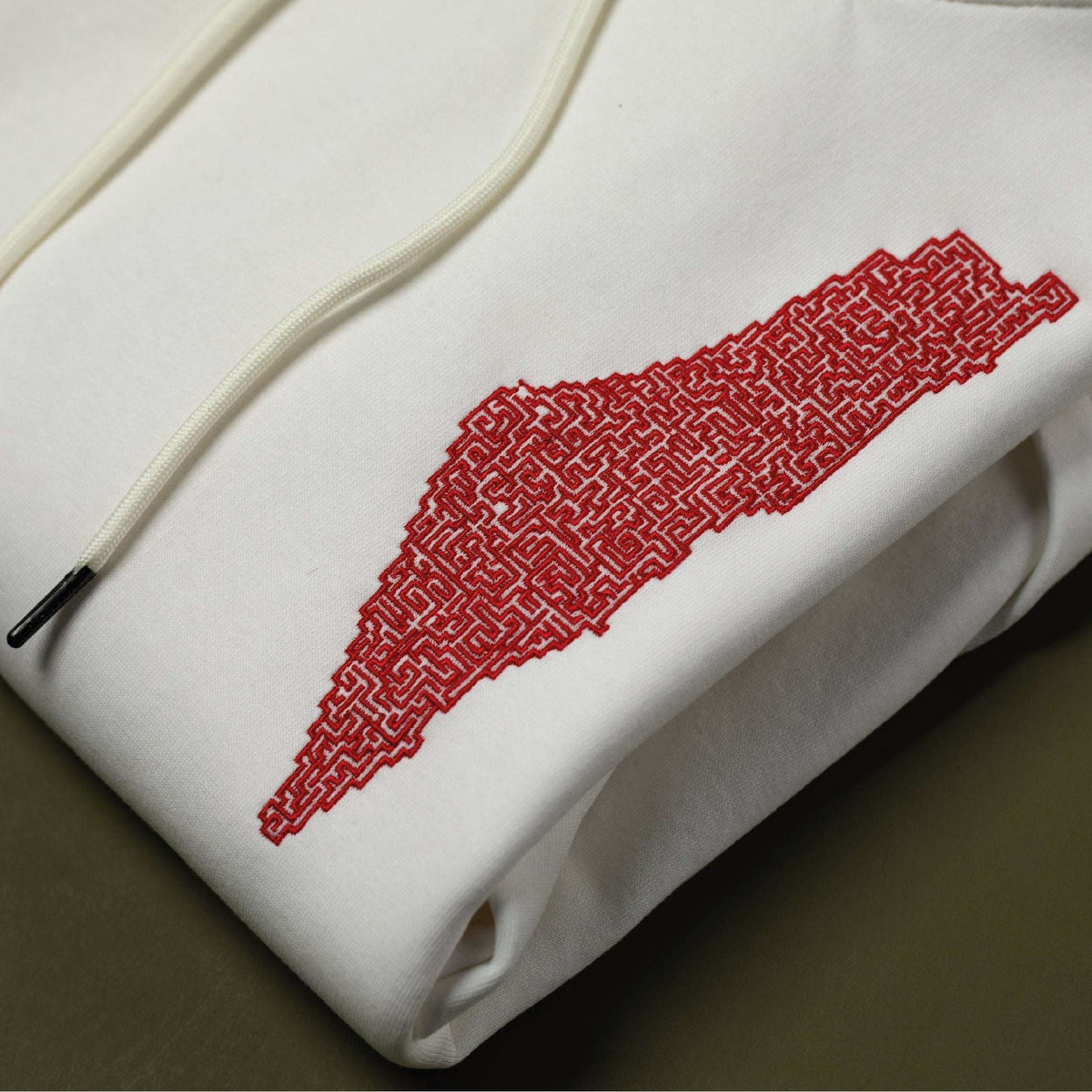 Hoodie - Palestine Map Maze Hoodie Fovero-designs 0-XXS Off-white