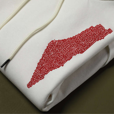Hoodie - Palestine Map Maze Hoodie Fovero-designs 0-XXS Off-white