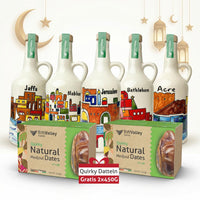 🏺 Handgemachte Keramikflasche aus Hebron + 2x 450g Quirky Medjool Datteln GRATIS