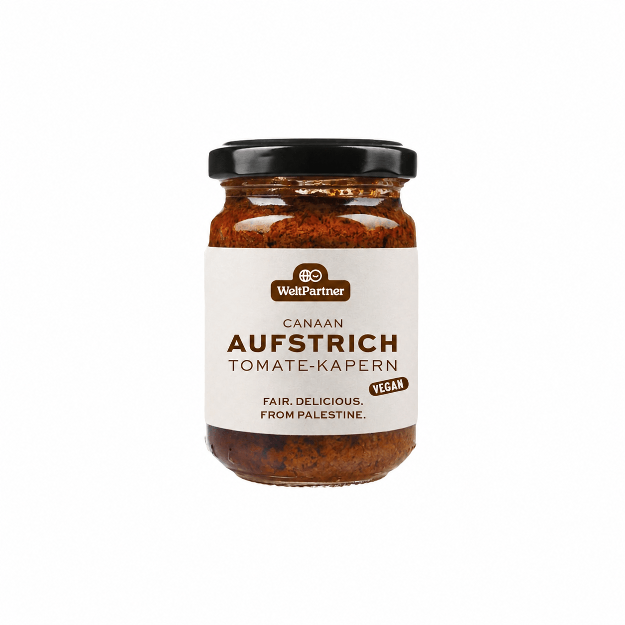 Aufstrich Tomate-Kapern aus Palästina, vegan – 130 g Feinkost WeltPartner