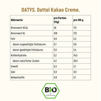 Bio Datteln Schoko Aufstrich Datys, Nabali Fairkost Datteln Trivitys