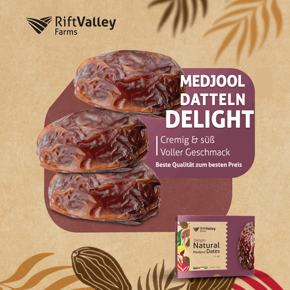 Rift Valley Medjool Datteln Delight - das Superfood aus Palästina 1KG Rift Valley Farms