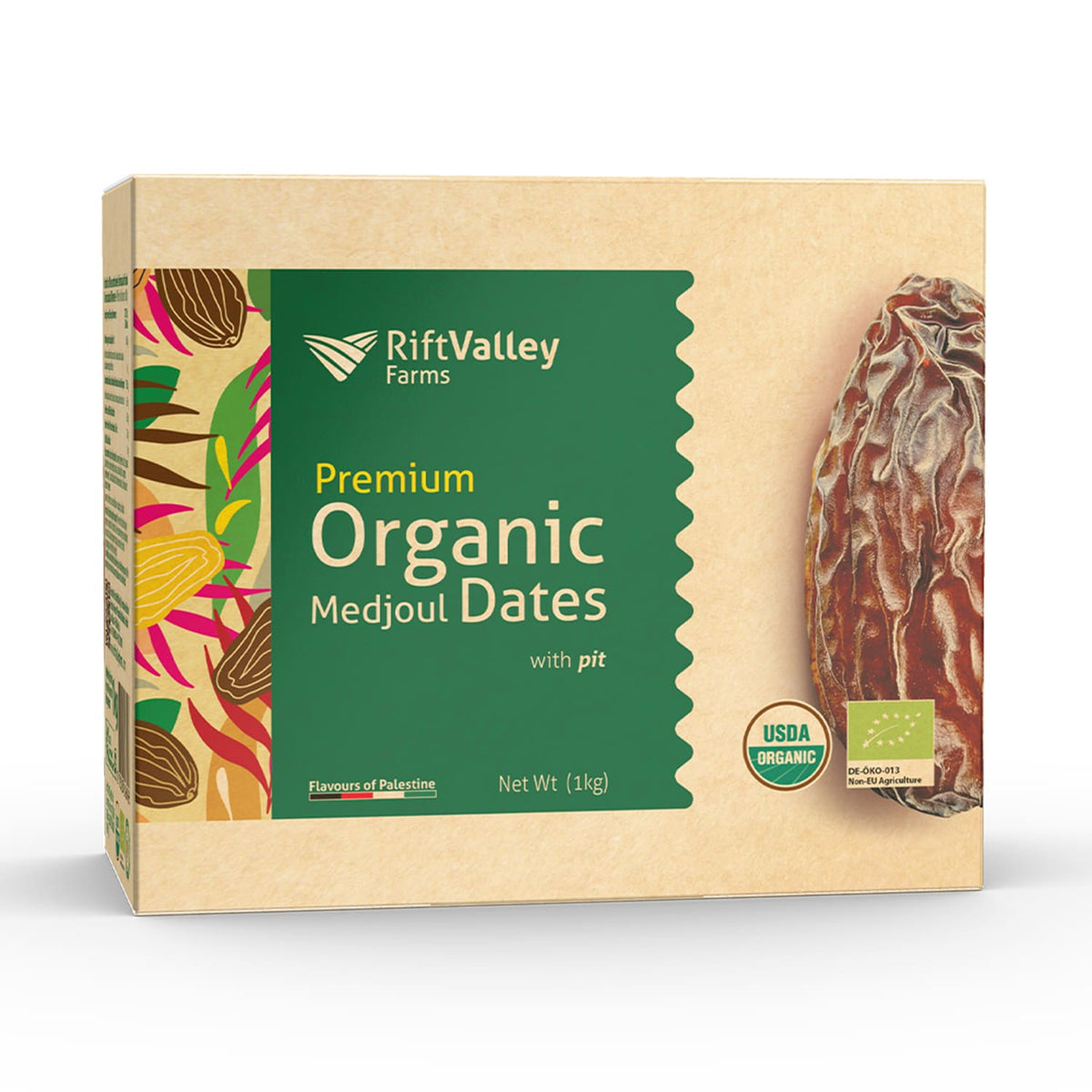 Palästinensische Superfood-Box: Medjool-Datteln, Freekeh und Za’atar Geschenkset Rift Valley Farms