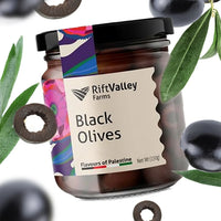 Schwarze Oliven aus Palästina 150g Rift Valley Farms Oliven Rift Valley Farms