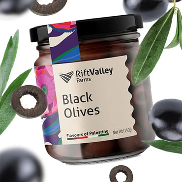 Schwarze Oliven aus Palästina 150g Rift Valley Farms Oliven Rift Valley Farms