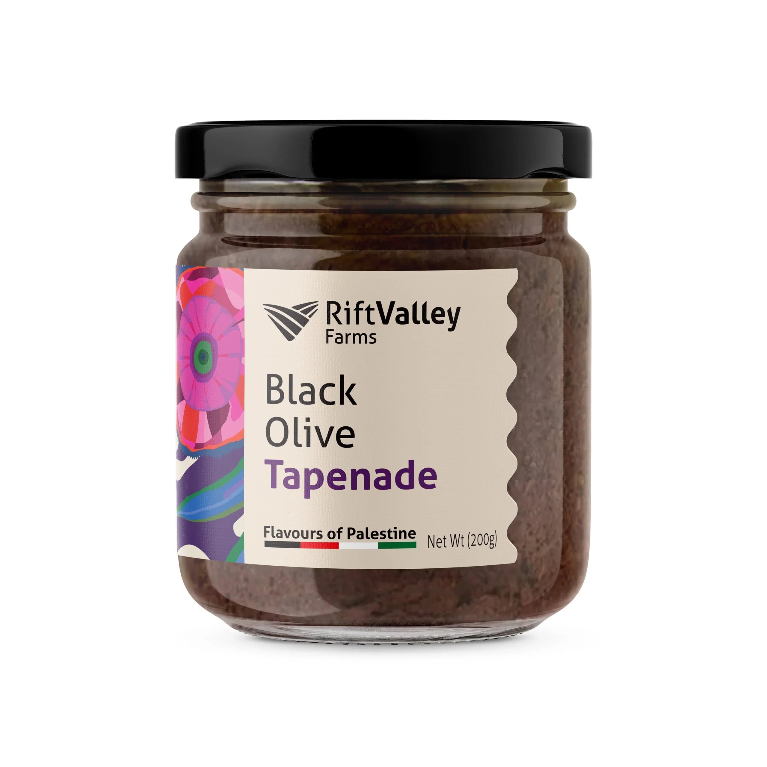 Schwarze Oliven Tapenade aus Palästina 200G, Rift Valley Farms Tapenade Rift Valley Farms